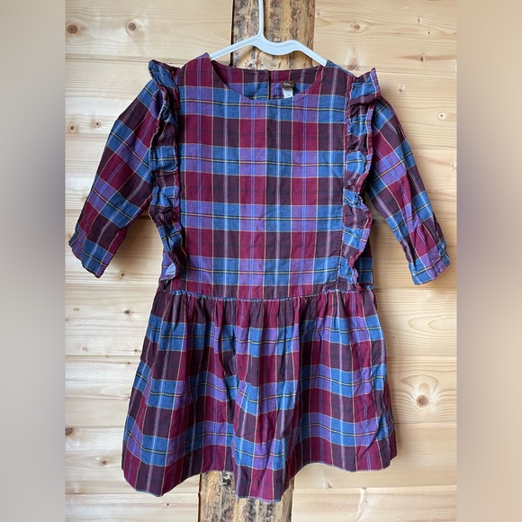 Plaid Ruffle Kids Dress - Picture 1 of 3